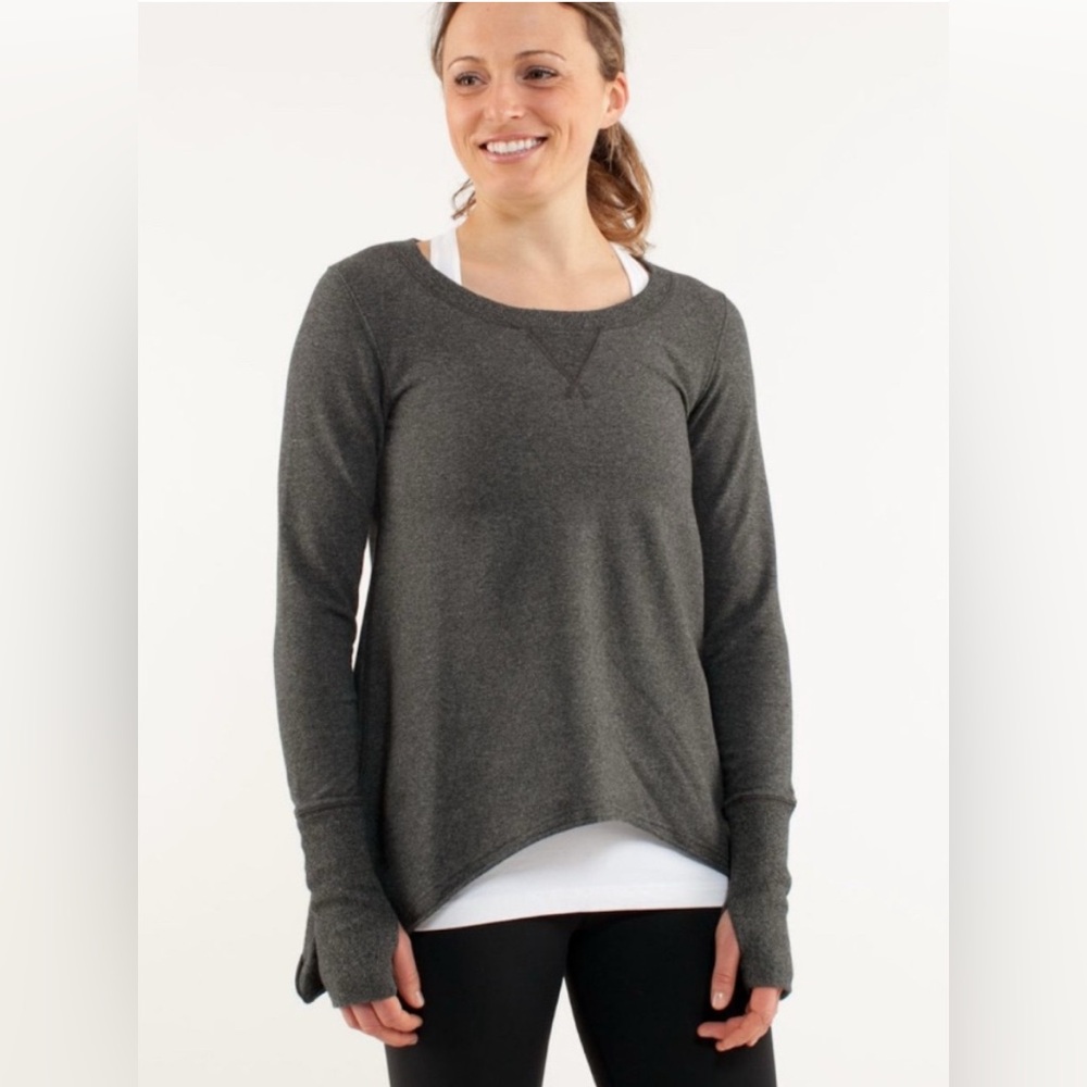 Lululemon Womens Tea Lounge Pullover Long Sleeve Athletic Sweatshirt Top Gray 6